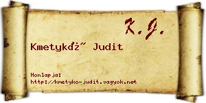 Kmetykó Judit névjegykártya